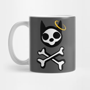 Dead Cat Skull Bones Pirate Angel Doodle Mug